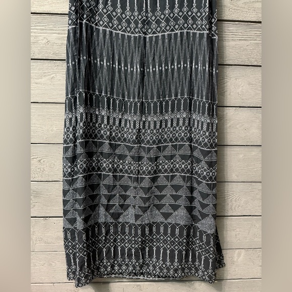 H&M Black White Beaded Top Boho Print Maxi Dress Sz 8 - Picture 5 of 11